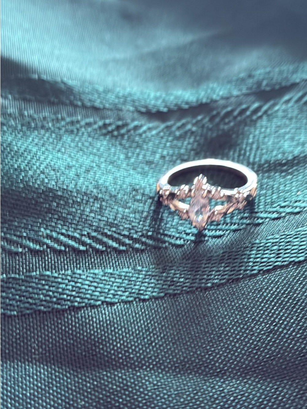 Sterling Silver Marquise Cubic Zirconia Ring in Clear